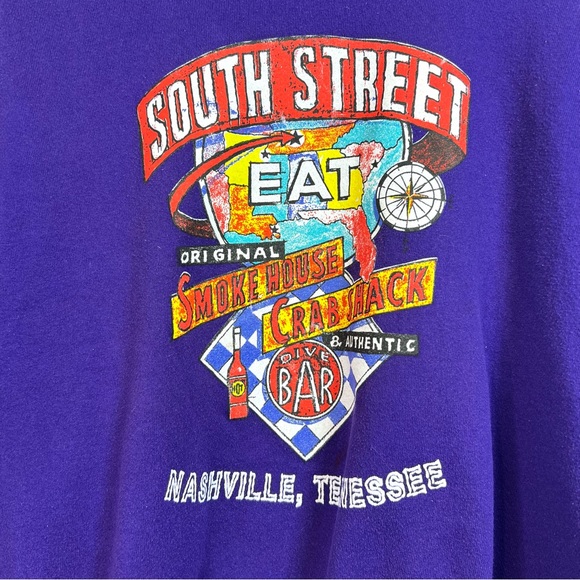 Vintage South Street Eat Smoke House Crab Shack Nashville Tennessee Sweater - Picture 4 of 10